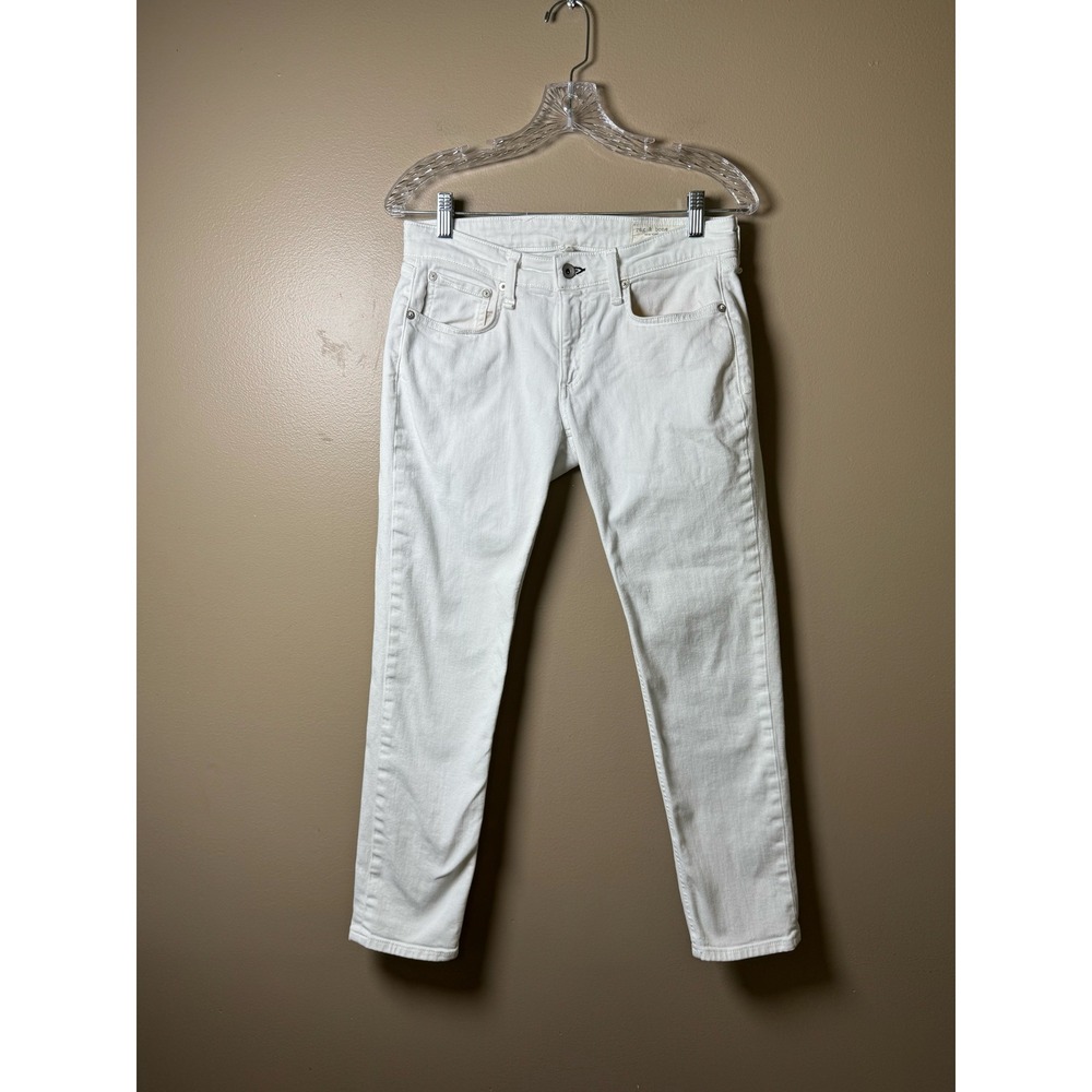 Rag & Bone Dre Low Rise Slim Boyfriend Jeans White Size 25 WDD21S2643C0WT